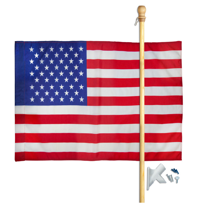 VALLEY FORGE FLAG COMPANY LLC, Valley Forge American Flag Set 30 in. H X 4 ft. W