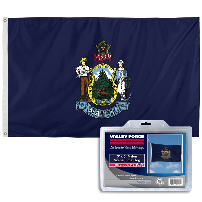 VALLEY FORGE FLAG COMPANY LLC, Valley Forge Maine State Flag 36 in. H X 60 in. W