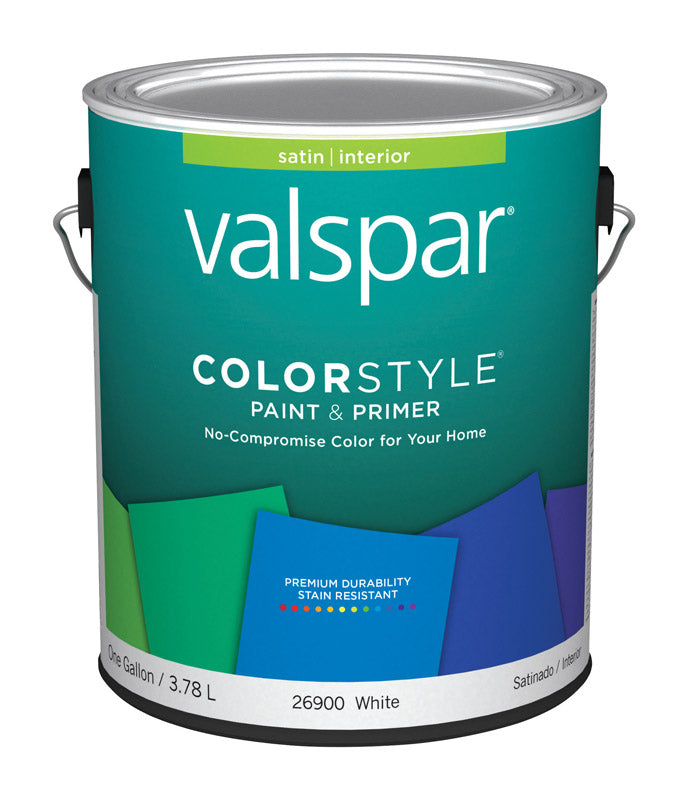 VALSPAR CORPORATION, Valspar 44-26900 GL 1 Gl Wt ColorStyle® Interior Latex Satin Enamel Wall Paint (Pack of 4)