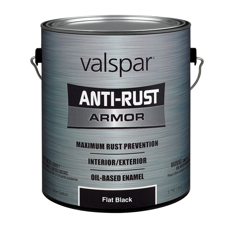 VALSPAR CORPORATION, Valspar Anti-Rust Armor Indoor and Outdoor Flat Black Oil-Based Enamel Rust Prevention Paint 1 gal (Pack of 2)