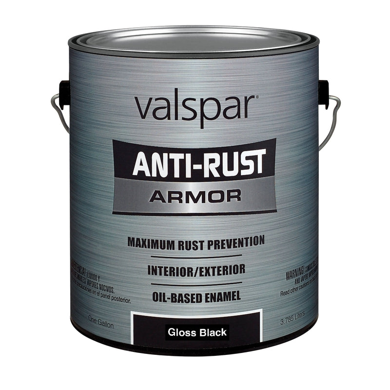 VALSPAR CORPORATION, Valspar Anti-Rust Armor Indoor and Outdoor Gloss Black Oil-Based Enamel Rust Prevention Paint 1 gal (Pack of 2)