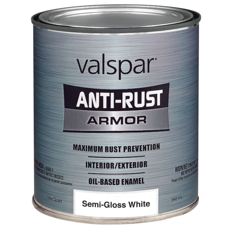 CABOT SAMUEL INC, Valspar Anti-Rust Armor Indoor and Outdoor Semi-Gloss White Oil-Based Enamel Spray Paint 1 qt