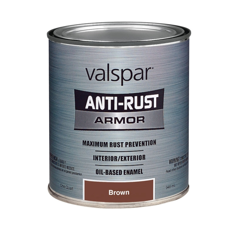 VALSPAR CORPORATION, Valspar Anti-Rust Indoor and Outdoor Gloss Brown Oil-Based Enamel Rust Prevention Paint 1 qt