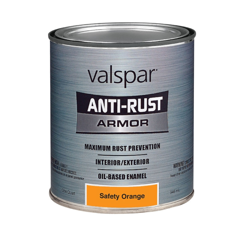 VALSPAR CORPORATION, Valspar Anti-Rust Indoor and Outdoor Gloss Safety Orange Oil-Based Rust Prevention Paint 1 qt