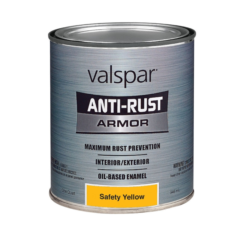 VALSPAR CORPORATION, Valspar Anti-Rust Indoor and Outdoor Gloss Safety Yellow Oil-Based Rust Prevention Paint 1 qt