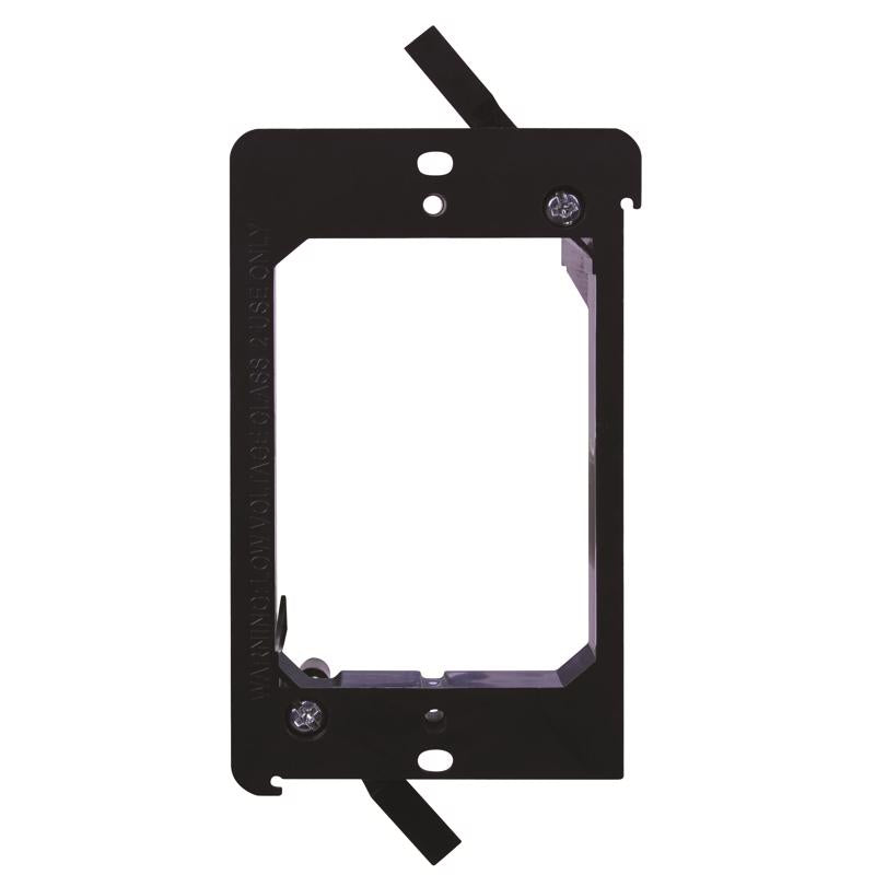 VANCO INTERNATIONAL LLC, Vanco Old Work Rectangle PVC 1 gang Low Voltage Mounting Bracket Black