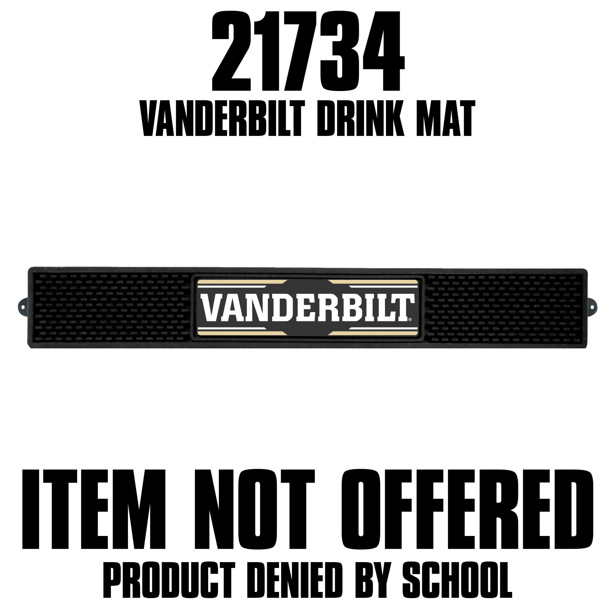 FANMATS, Vanderbilt University Bar Mat - 3.25in. x 24in.