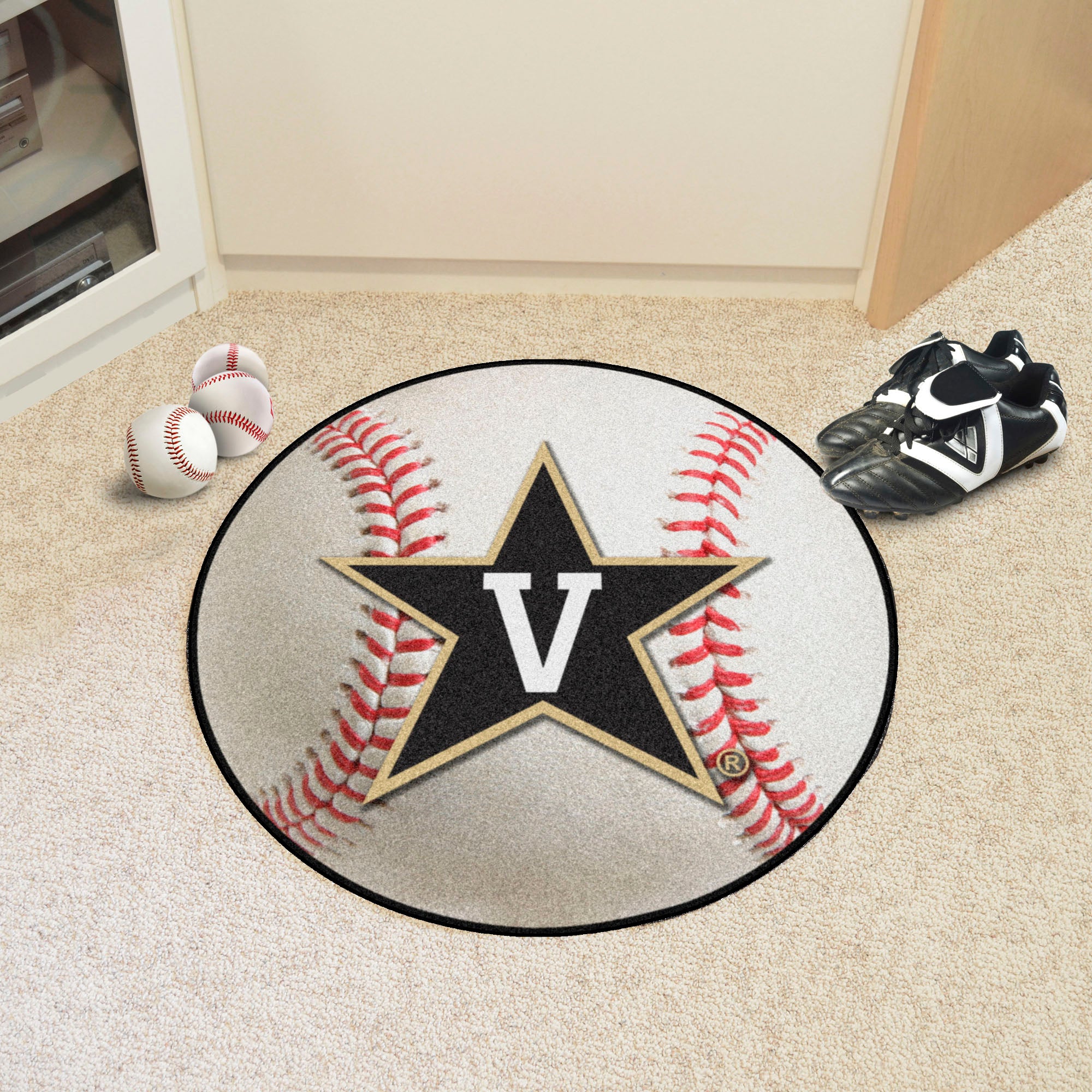 FANMATS, Vanderbilt University Baseball Rug - 27in. Diameter