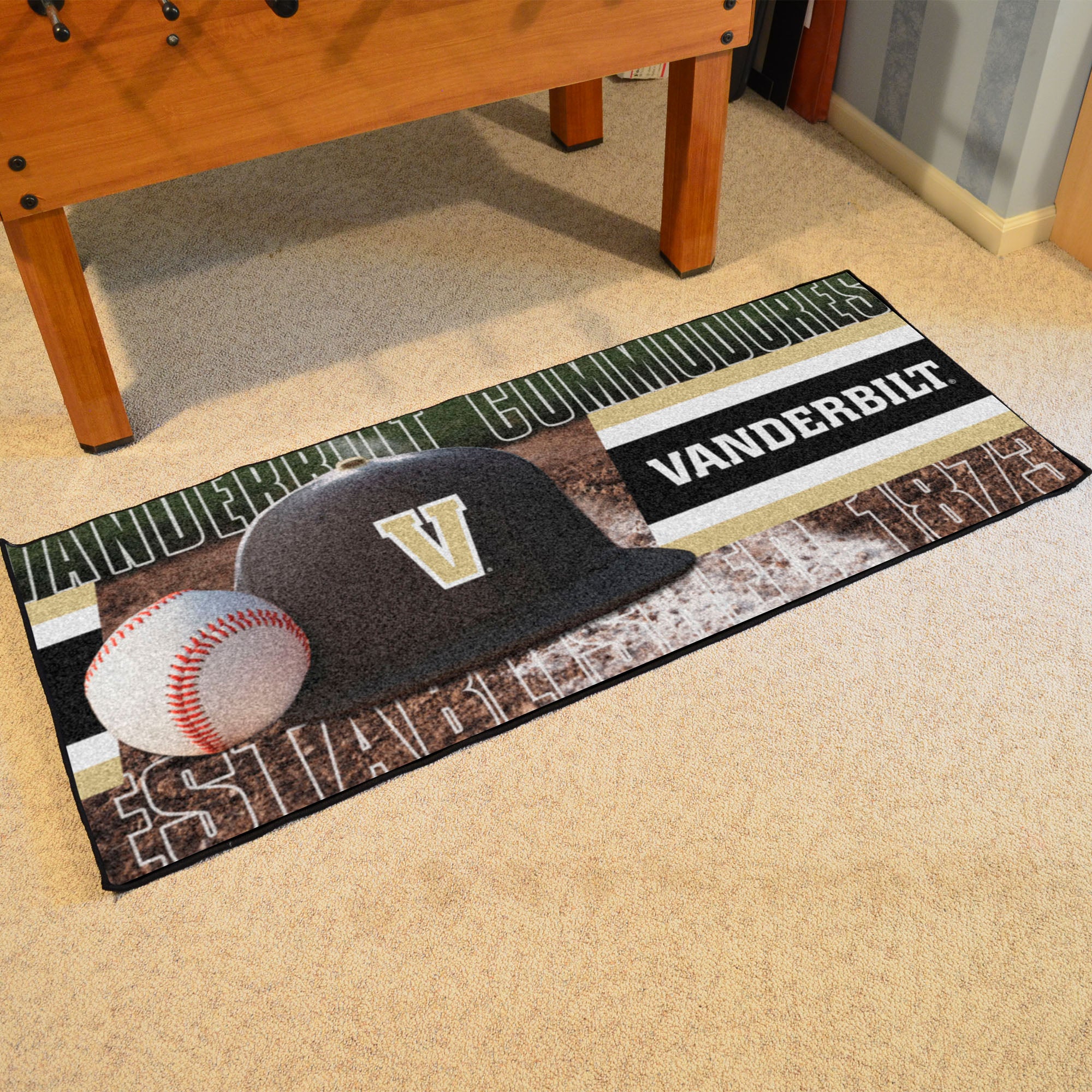 FANMATS, Vanderbilt University Baseball Runner Rug - 30in. x 72in.