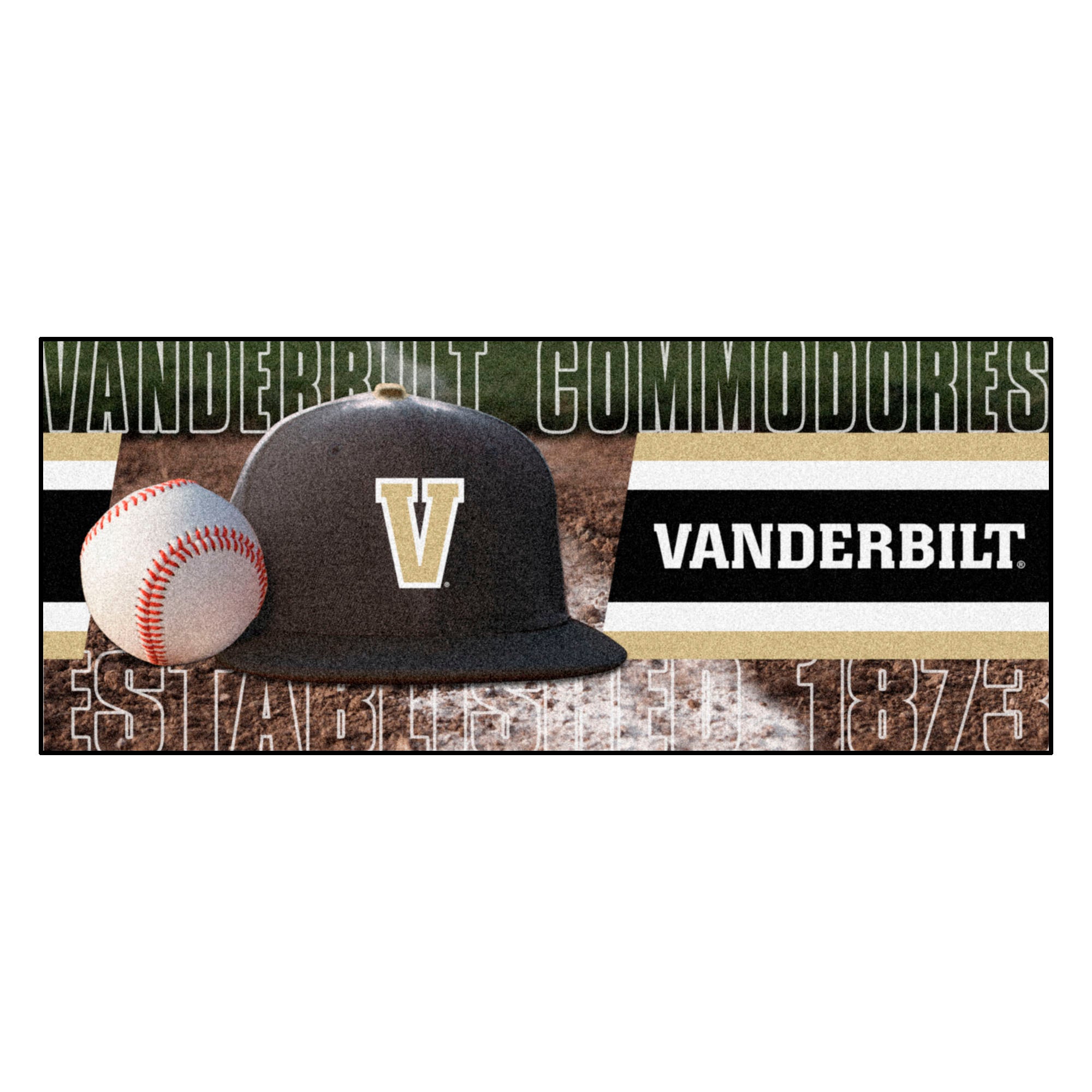 FANMATS, Vanderbilt University Baseball Runner Rug - 30in. x 72in.