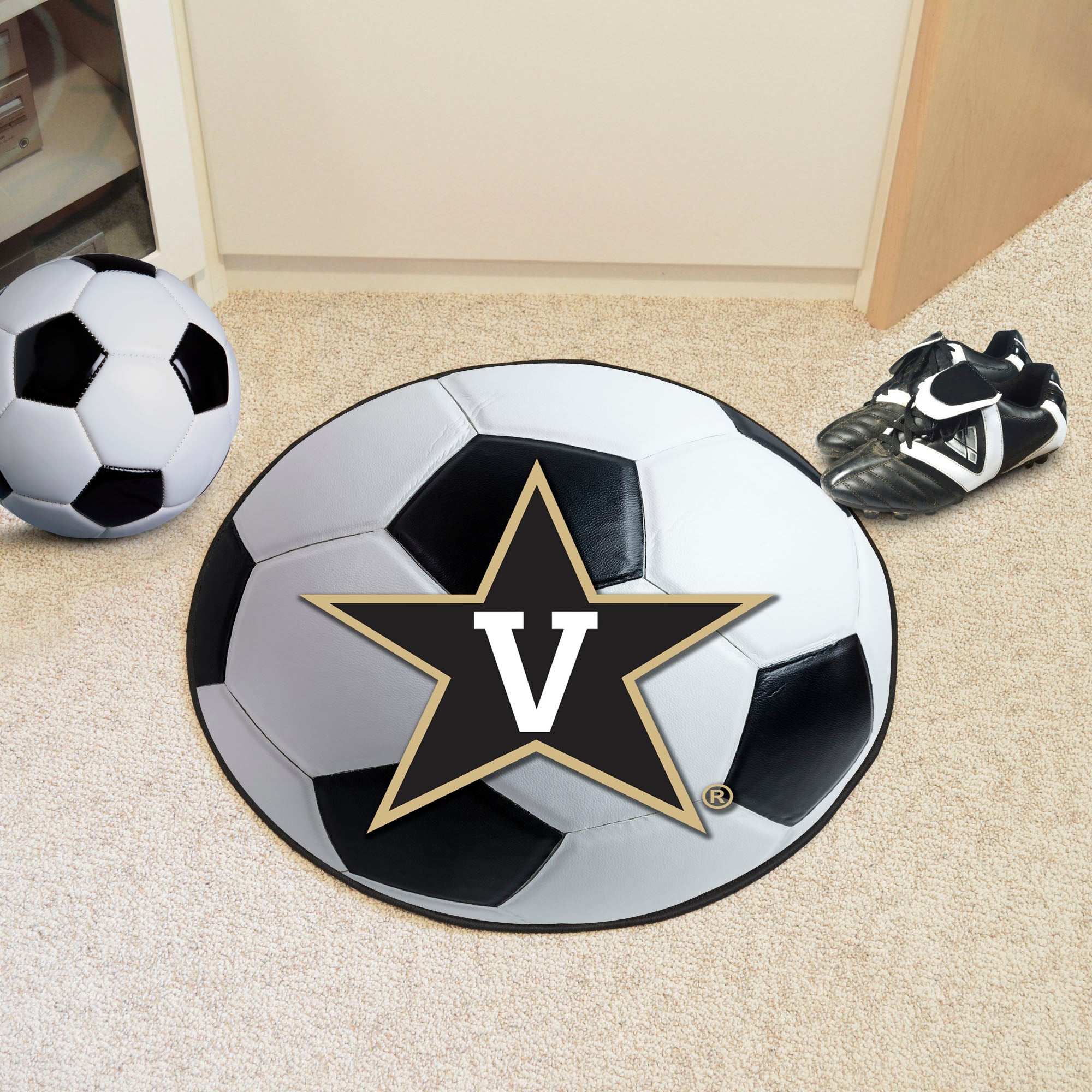 FANMATS, Vanderbilt University Soccer Ball Rug - 27in. Diameter