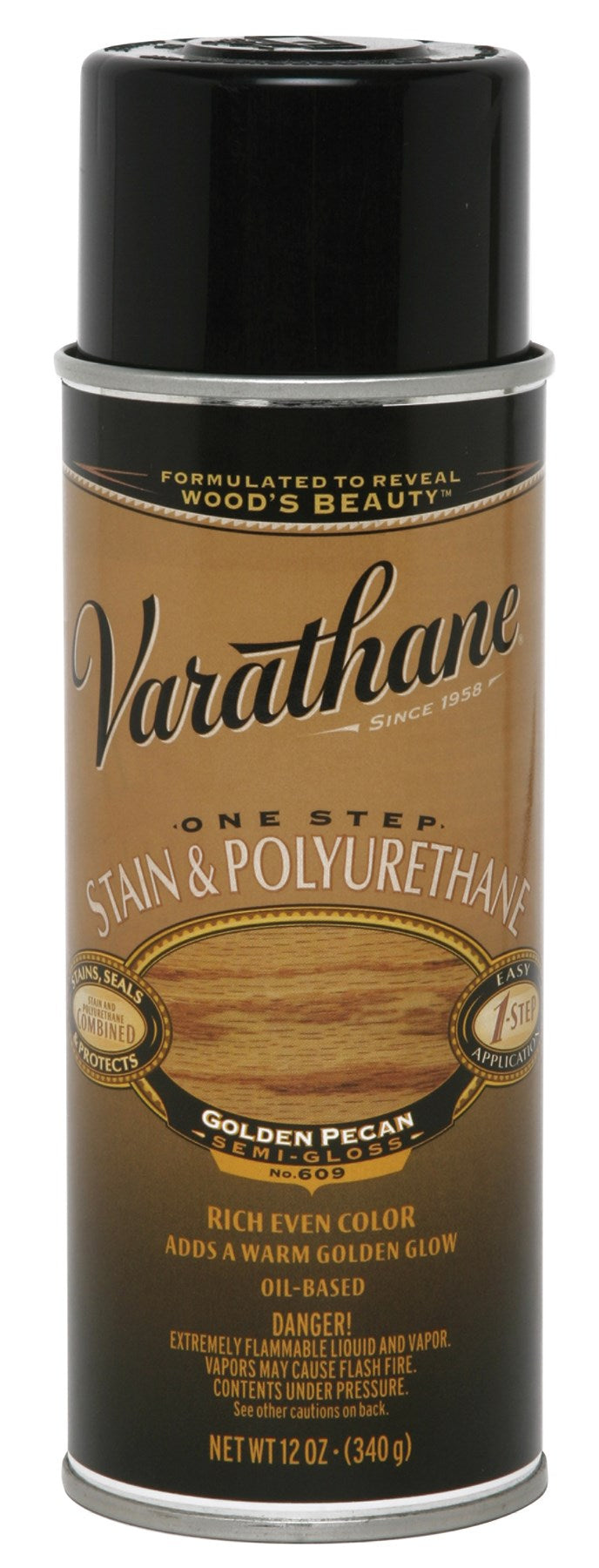 RUST-OLEUM CORP, Varathane 243863 12 Oz Gldn Pecan 1 Step Oil Base Stain & Polyurethane Spray (Pack of 6)