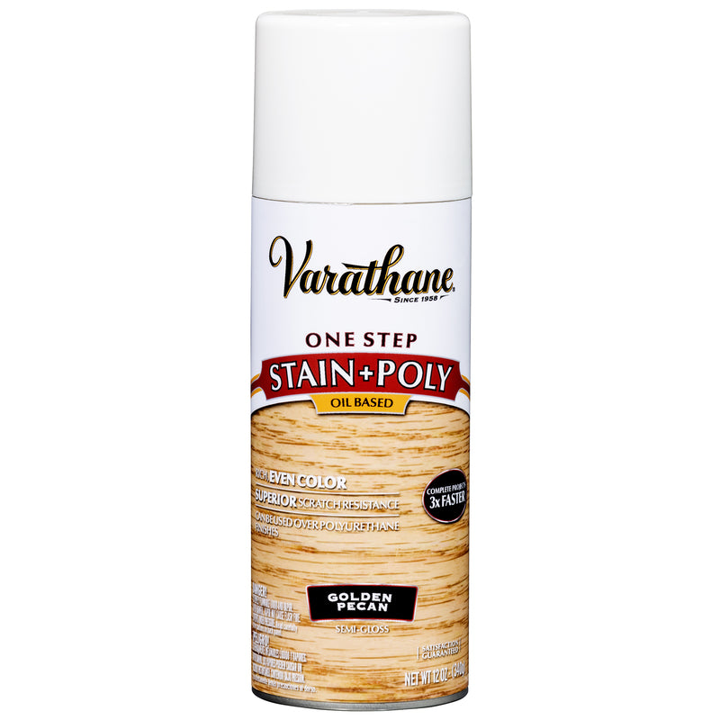 RUST-OLEUM CORP, Varathane 243863 12 Oz Gldn Pecan 1 Step Oil Base Stain & Polyurethane Spray (Pack of 6)