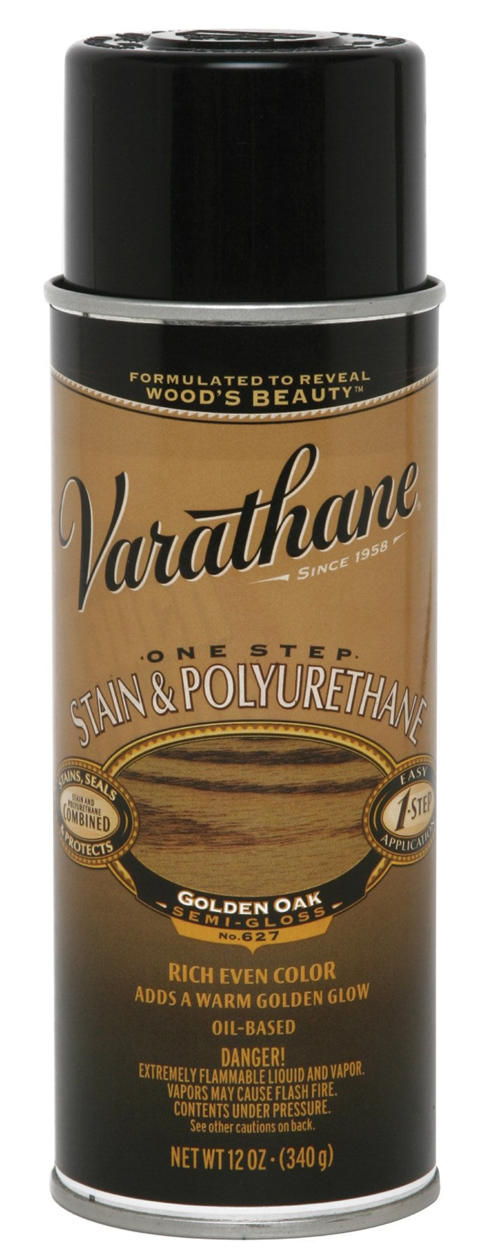 RUST-OLEUM CORP, Varathane 243864 12 Oz Golden Oak 1 Step Oil Based Stain & Polyurethane Spray