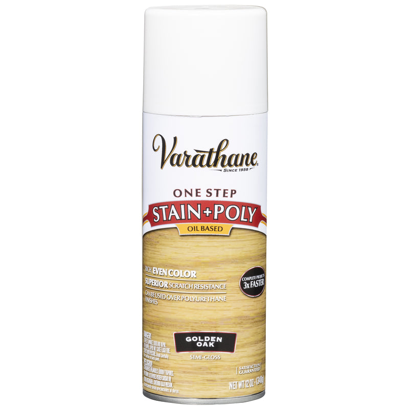 RUST-OLEUM CORP, Varathane 243864 12 Oz Golden Oak 1 Step Oil Based Stain & Polyurethane Spray