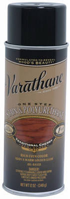 RUST-OLEUM CORP, Varathane 243866 12 Oz Cherry One Step Oil Based Stain & Polyurethane Spray