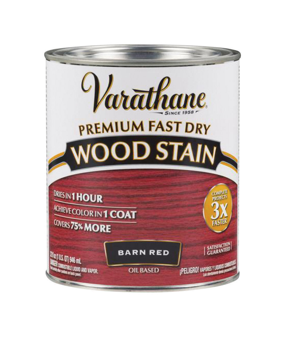 RUST-OLEUM CORP, Varathane 307414 1 Quart Premium Fast Dry Semi-Transparent Barn Red Wood Stain