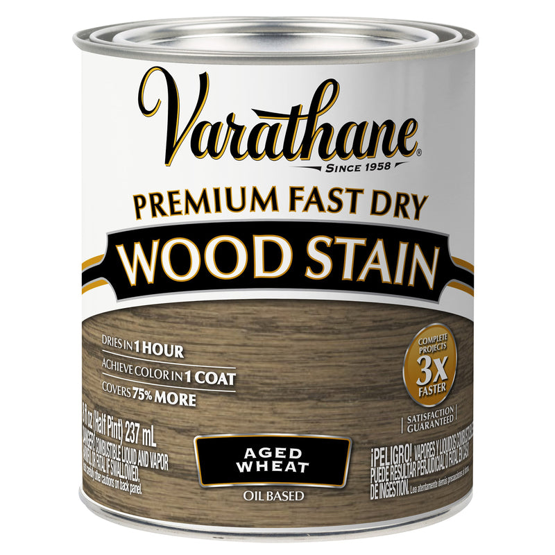 RUST-OLEUM CORP, Varathane Premium Aged Wheat Oil-Based Urethane Modified Alkyd Fast Dry Wood Stain 0.5 pt (Pack of 4)