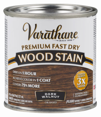 RUST-OLEUM CORP, Varathane Premium Dark Walnut Oil-Based Fast Dry Wood Stain 0.5 pt