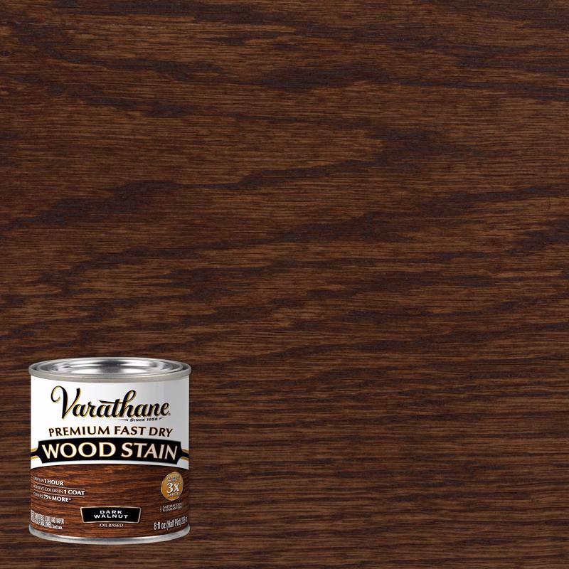 RUST-OLEUM CORP, Varathane Premium Dark Walnut Oil-Based Fast Dry Wood Stain 0.5 pt