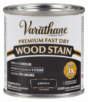 RUST-OLEUM CORP, Varathane Premium Ebony Oil-Based Fast Dry Wood Stain 0.5 pt