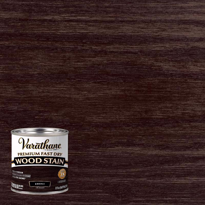 RUST-OLEUM CORP, Varathane Premium Ebony Oil-Based Fast Dry Wood Stain 0.5 pt