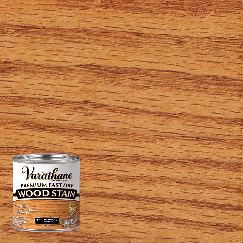 RUST-OLEUM CORP, Varathane Premium Fast Dry Semi-Transparent Traditional Pecan Wood Stain 0.5 pt. (Pack of 4)