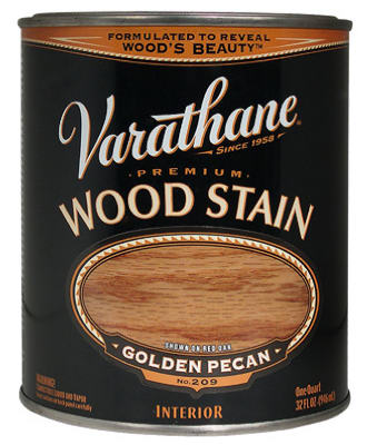 RUST-OLEUM CORP, Varathane Premium Semi-Transparent Golden Pecan Oil-Based Urethane Modified Alkyd Wood Stain 1 qt