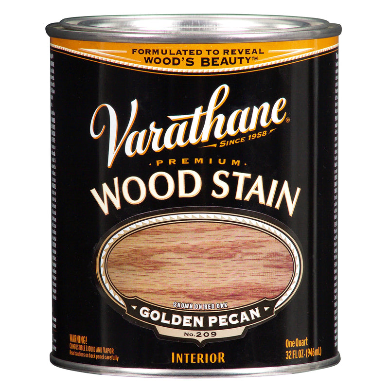 RUST-OLEUM CORP, Varathane Premium Semi-Transparent Golden Pecan Oil-Based Urethane Modified Alkyd Wood Stain 1 qt