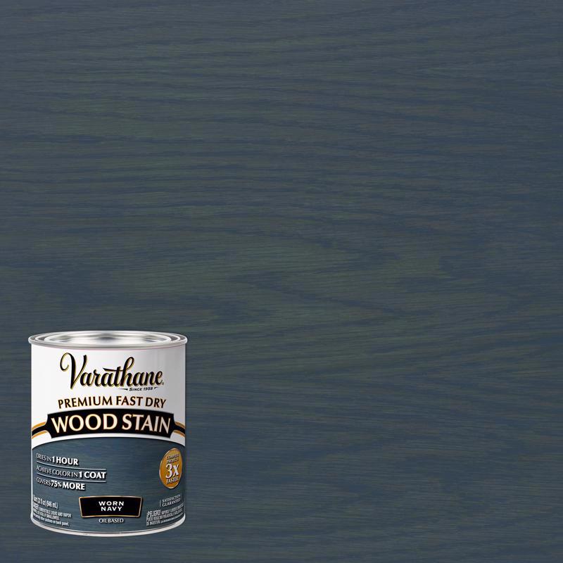 RUST-OLEUM CORP, Varathane Premium Worn Navy Oil-Based Fast Dry Wood Stain 1 qt