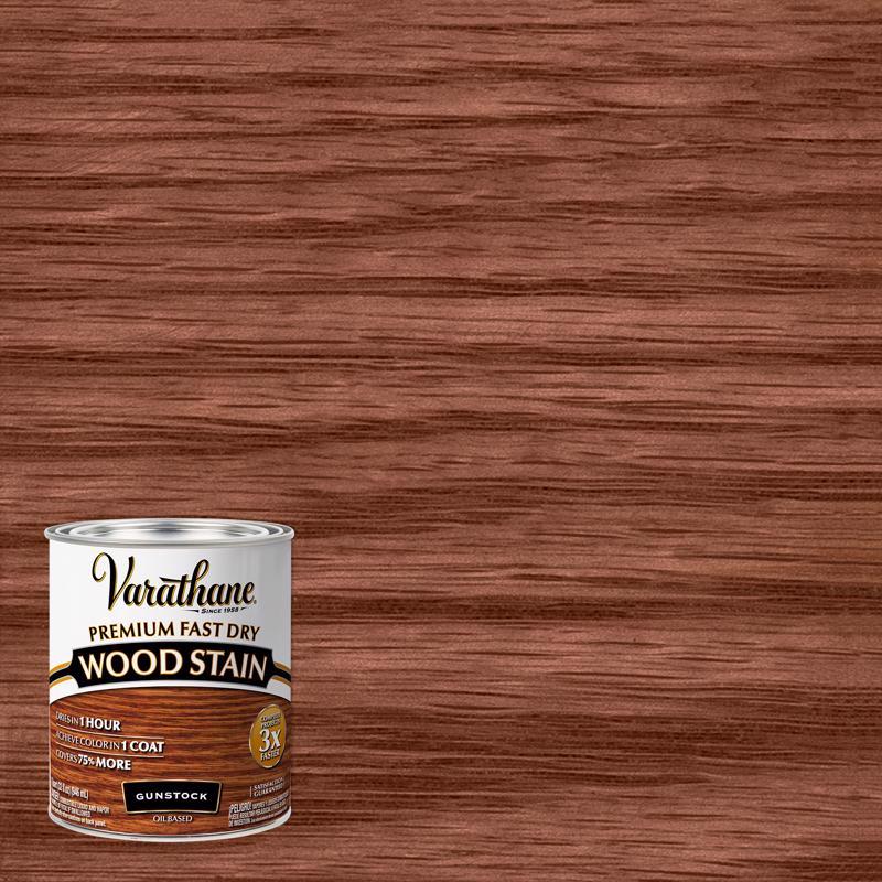 RUST-OLEUM CORP, Varathane Semi-Transparent Gunstock Oil-Based Urethane Modified Alkyd Fast Dry Wood Stain 1 qt