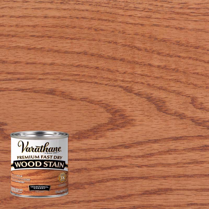 RUST-OLEUM CORP, Varathane Semi-Transparent Traditional Cherry Oil-Based Urethane Modified Alkyd Wood Stain 0.5 pt