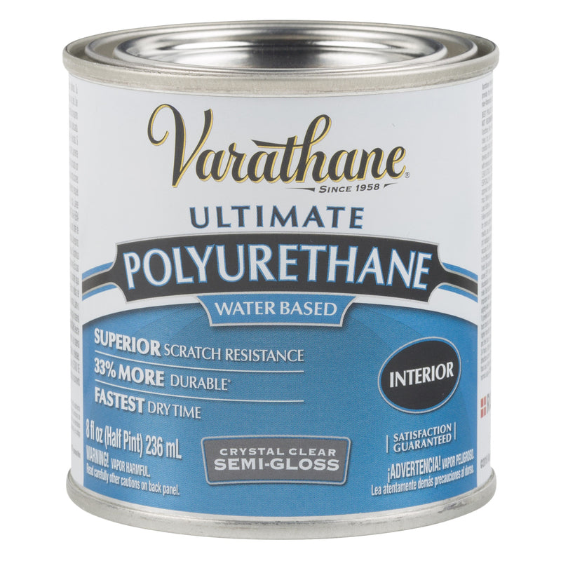 RUST-OLEUM CORP, Varathane Transparent Semi-Gloss Crystal Clear Water-Based Acrylic Modified Urethane Polyurethane 0.