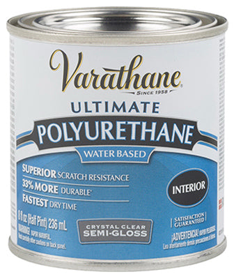 RUST-OLEUM CORP, Varathane Transparent Semi-Gloss Crystal Clear Water-Based Acrylic Modified Urethane Polyurethane 0.