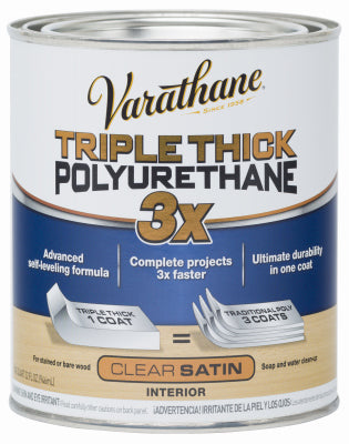 RUST-OLEUM CORP, Varathane Triple Thick Transparent Clear Satin Stain 1 Qt.