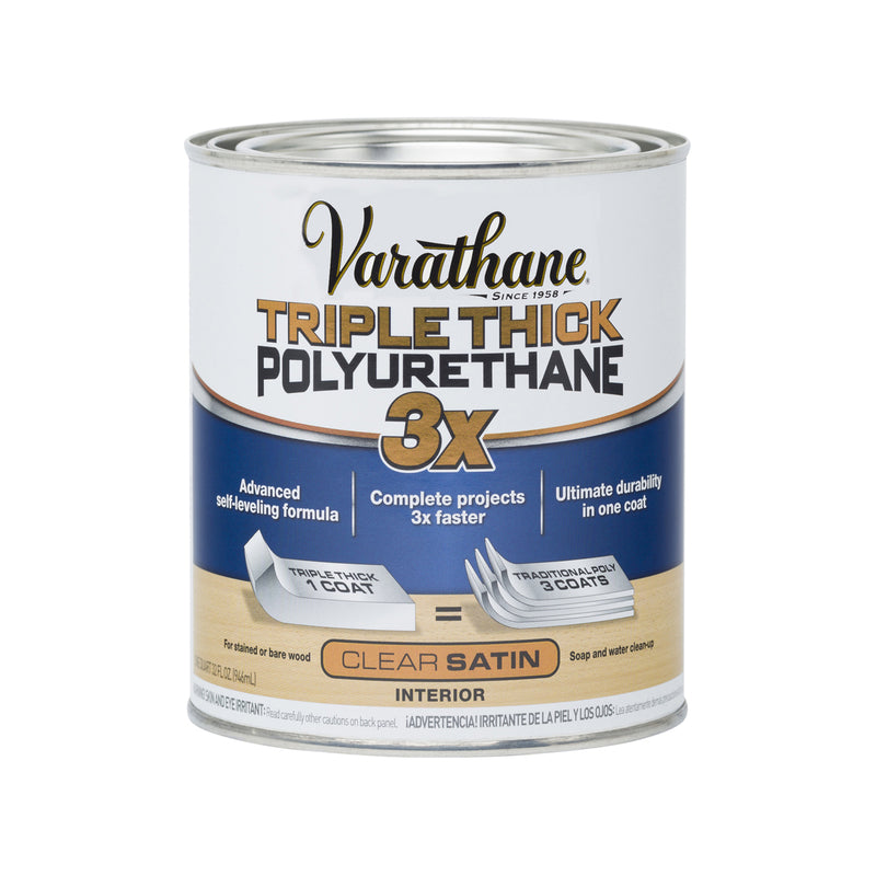 RUST-OLEUM CORP, Varathane Triple Thick Transparent Clear Satin Stain 1 Qt.