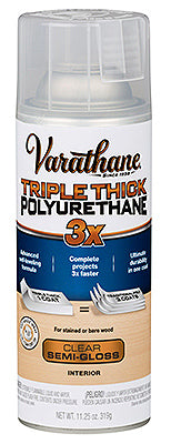 RUST-OLEUM CORP, Varathane Triple Thick Transparent Clear Semi-Gloss Polyurethane 11.25 oz. (Pack of 6)