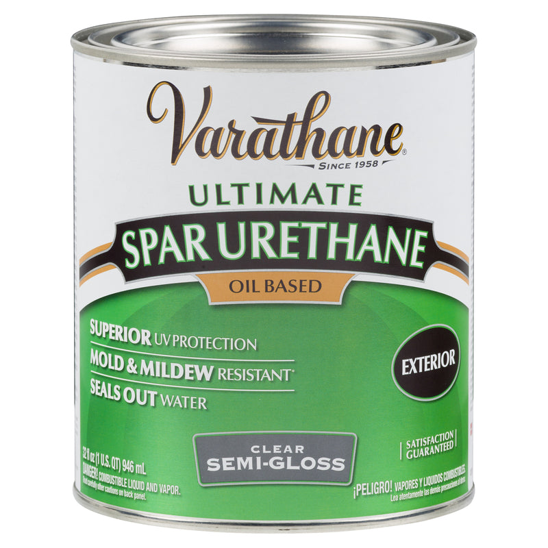 RUST-OLEUM CORP, Varathane Ultimate Semi-Gloss Clear Oil-Based Spar Urethane 1 qt