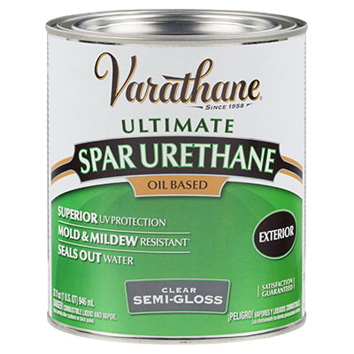 RUST-OLEUM CORP, Varathane Ultimate Semi-Gloss Clear Oil-Based Spar Urethane 1 qt