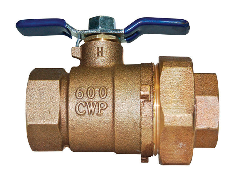 WATTS, Watts 1 in. Brass FIP Union Ball Valve Full Port